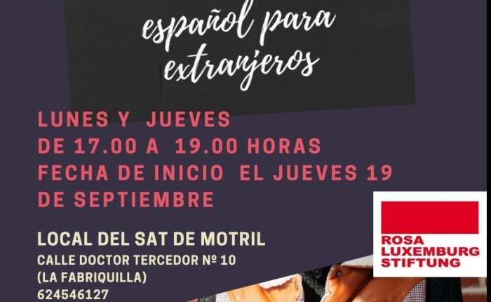 Curso   de   español nivel básico, Motril :   jueves 19 septiembre, hasta el 31 de octubre